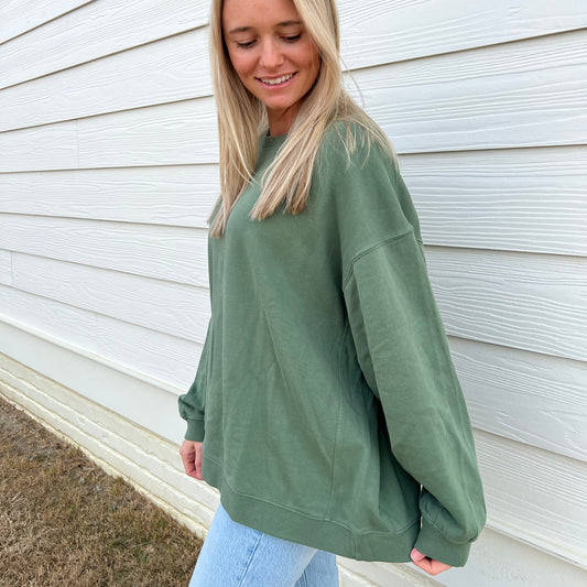 Moss Oversized Boxy Crew