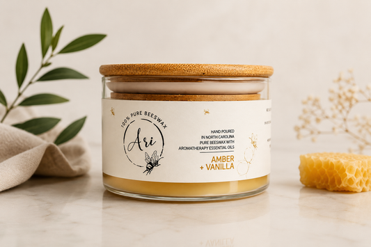 Amber Vanilla Beeswax Candle |8 oz