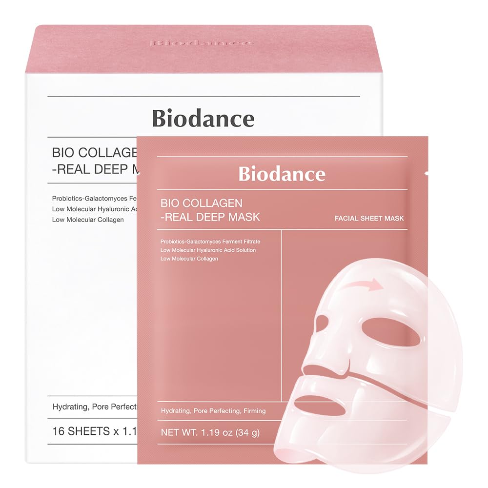 BIODANCE Bio-Collagen Real Deep Mask, Hydrating Overnight Hydrogel Face Mask, Pore Minimizing