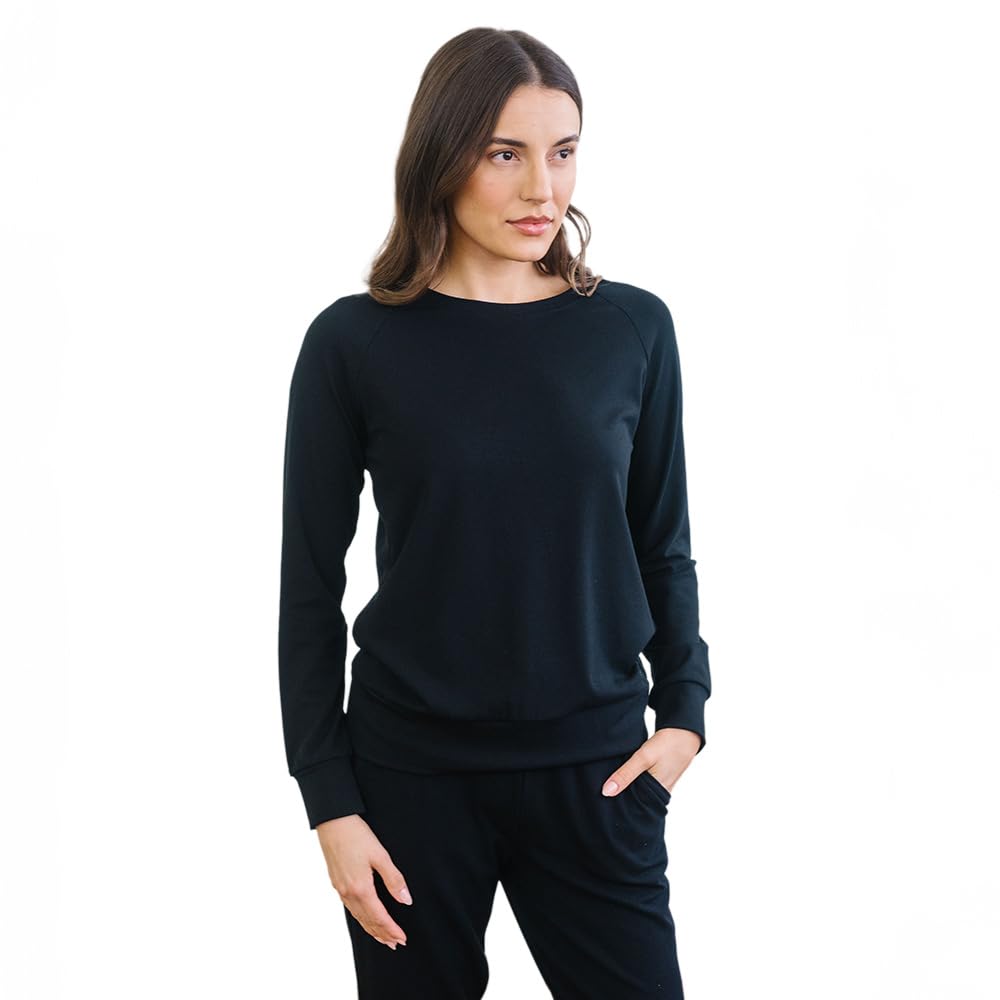 Cozy Earth Women's Pullover Crew Neck Sweater, Relaxed Fit Sweatshirt
