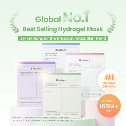 BIODANCE Bio-Collagen Real Deep Mask, Hydrating Overnight Hydrogel Face Mask, Pore Minimizing