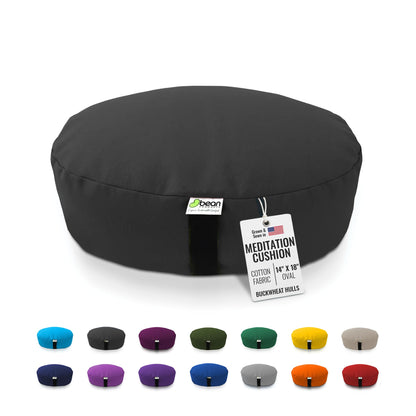 Bean Products Zafu Meditation Pillow for Sitting on Floor, Yoga Cushion Made in USA