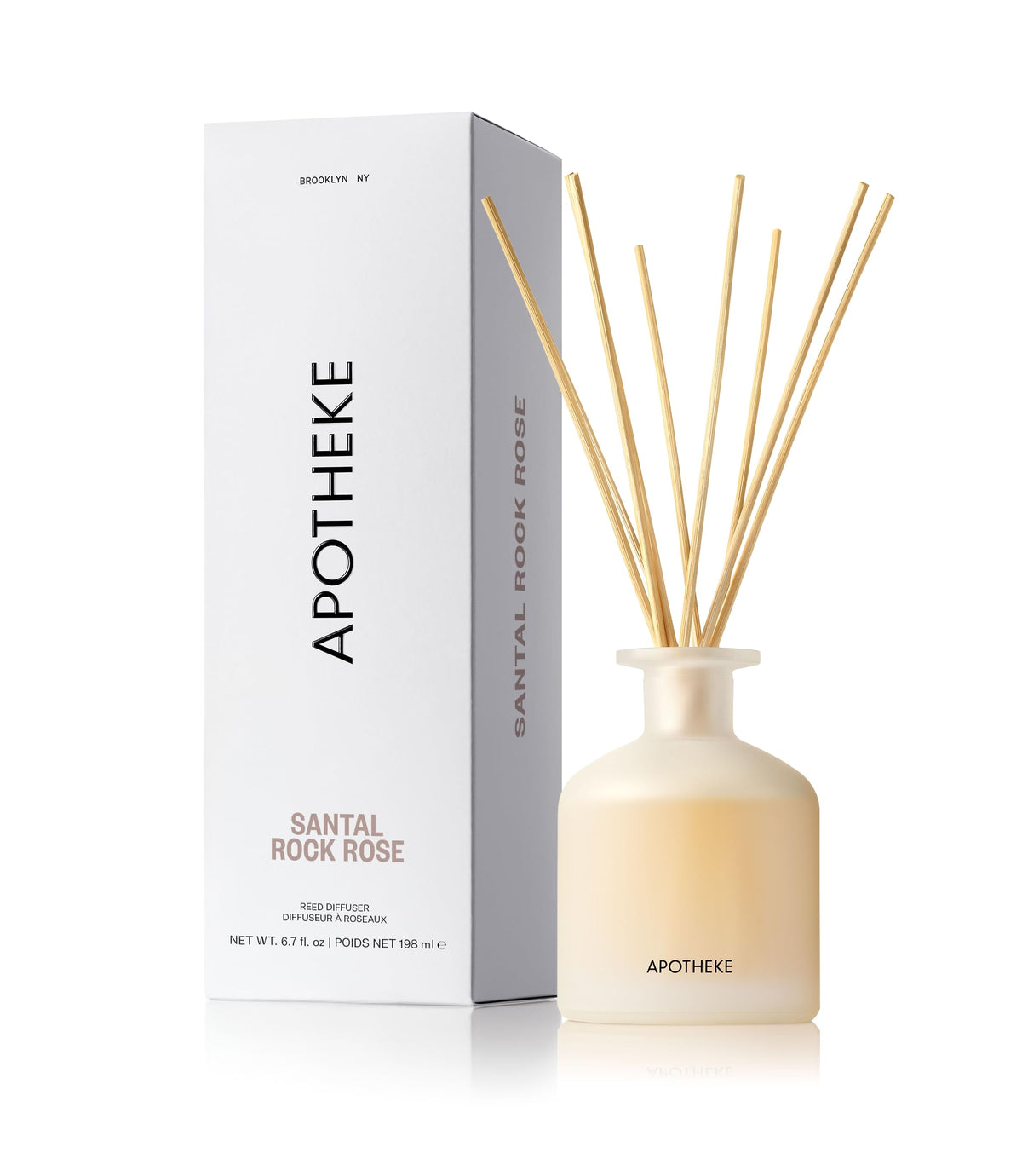 Apotheke Scented Reed Diffuser for Home, Charcoal, 10 Reed Sticks