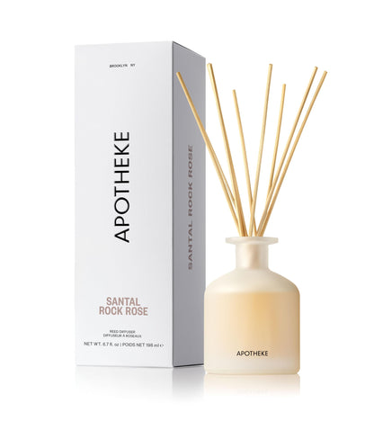 Apotheke Scented Reed Diffuser for Home, Charcoal, 10 Reed Sticks
