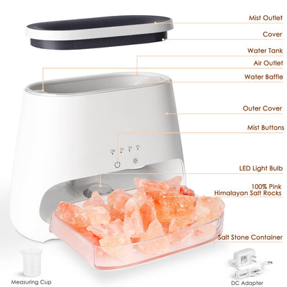 2-in-1 Essential Oil Diffuser Himalayan Salt Lamp, 150ml