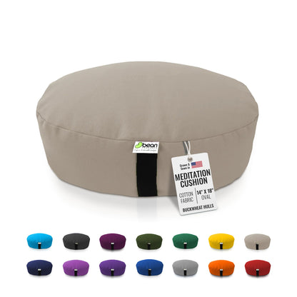 Bean Products Zafu Meditation Pillow for Sitting on Floor, Yoga Cushion Made in USA