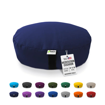 Bean Products Zafu Meditation Pillow for Sitting on Floor, Yoga Cushion Made in USA