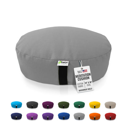 Bean Products Zafu Meditation Pillow for Sitting on Floor, Yoga Cushion Made in USA