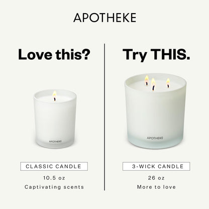 Apotheke Signature Scented Candles for Home, Charcoal - 10.5 Oz