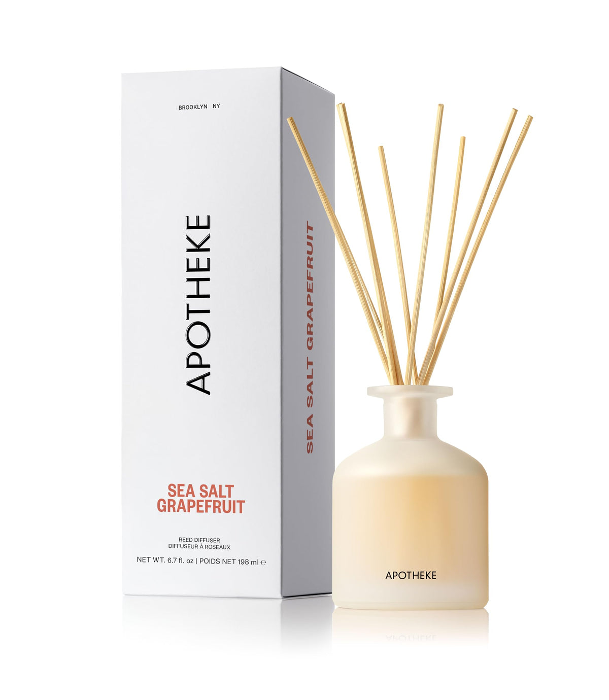 Apotheke Scented Reed Diffuser for Home, Charcoal, 10 Reed Sticks