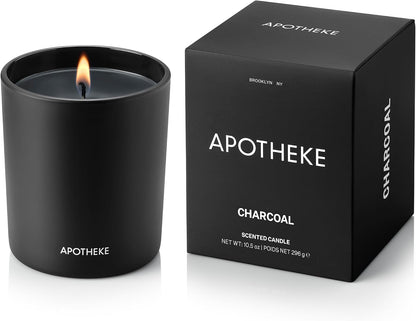 Apotheke Signature Scented Candles for Home, Charcoal - 10.5 Oz
