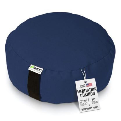 Bean Products Zafu Meditation Pillow for Sitting on Floor, Yoga Cushion Made in USA