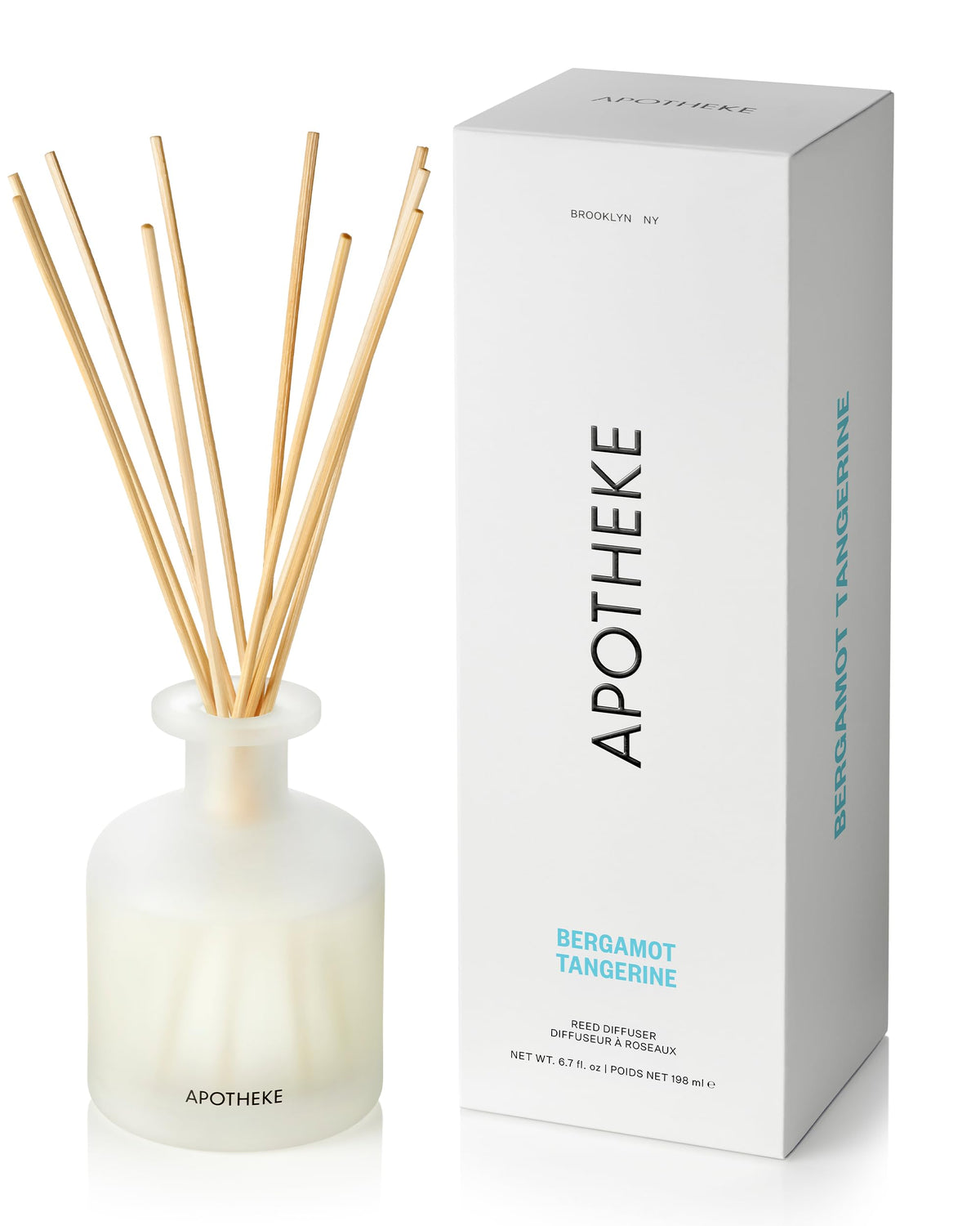 Apotheke Scented Reed Diffuser for Home, Charcoal, 10 Reed Sticks