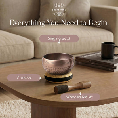 Silent Mind Tibetan Singing Bowl Set – Easy to Play & Beginner Friendly Meditation Bowl