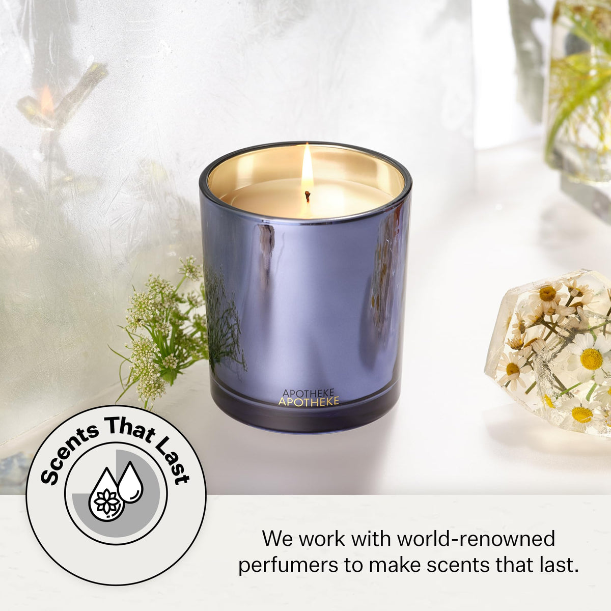 Apotheke Signature Scented Candles for Home, Charcoal - 10.5 Oz