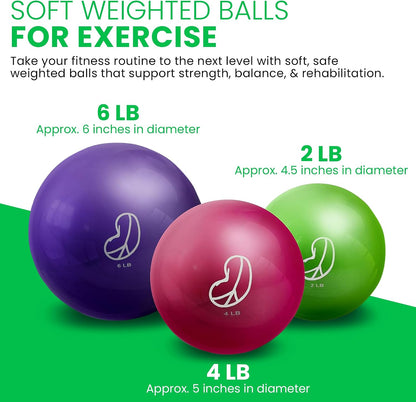Bean Products Soft Weighted Balls for Exercise 2-6lb Options