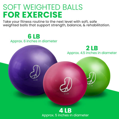 Bean Products Soft Weighted Balls for Exercise 2-6lb Options