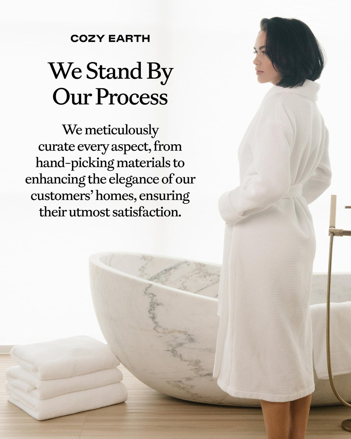Cozy Earth Waffle Bath Robe, Lightweight Spa Robe with Pockets