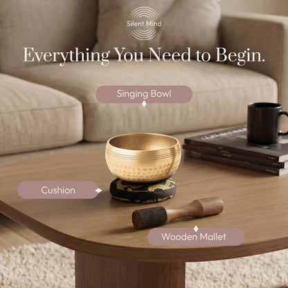 Silent Mind Tibetan Singing Bowl Set – Easy to Play & Beginner Friendly Meditation Bowl