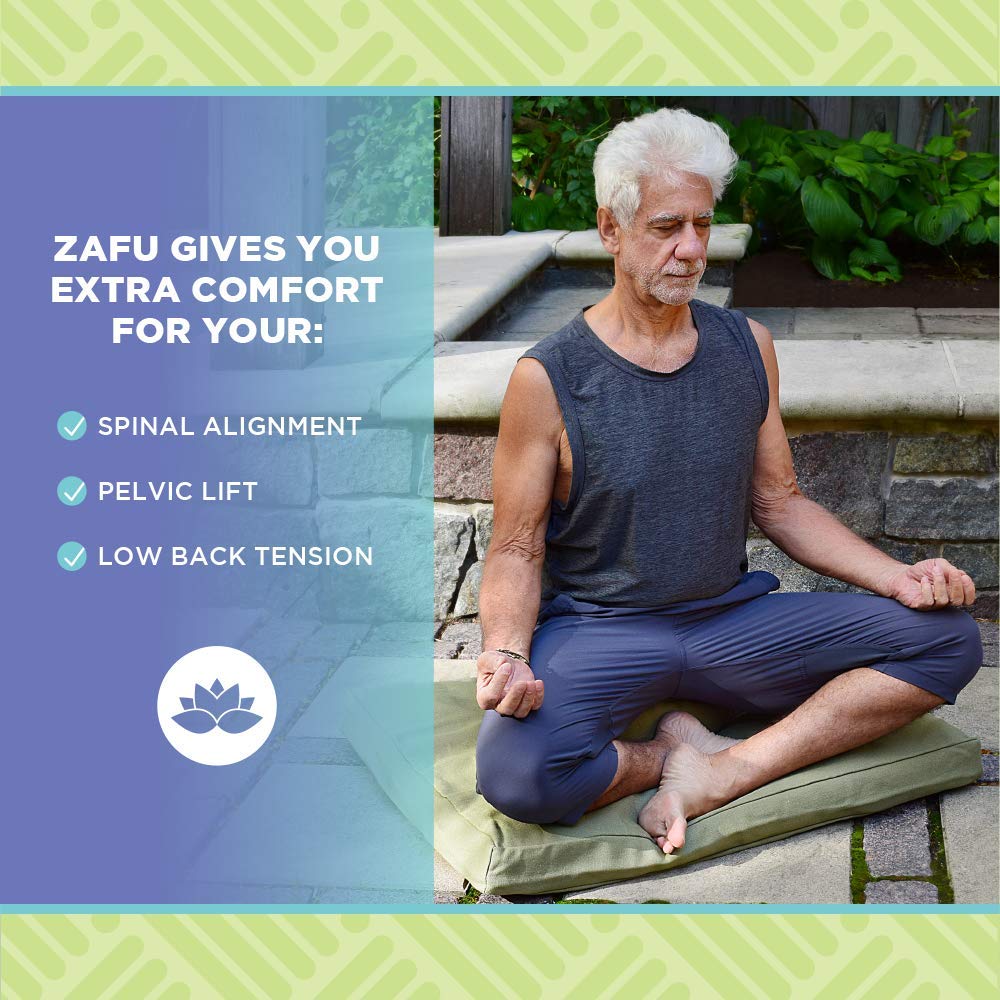 Bean Products Zafu Meditation Pillow for Sitting on Floor, Yoga Cushion Made in USA