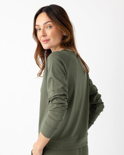 Cozy Earth Women's Pullover Crew Neck Sweater, Relaxed Fit Sweatshirt