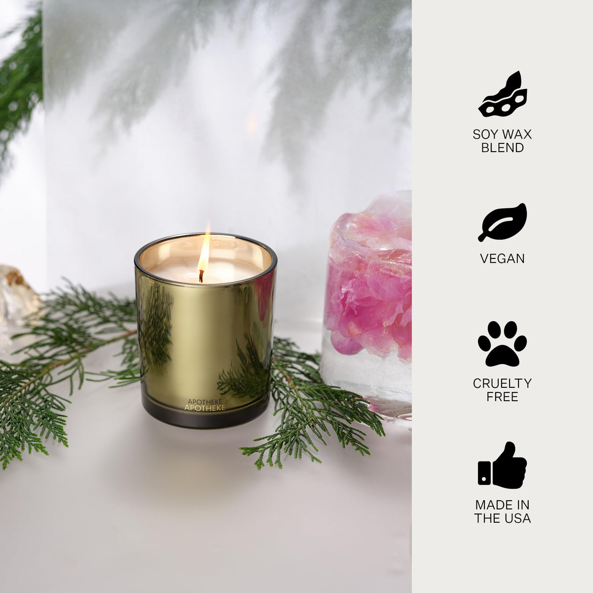 Apotheke Signature Scented Candles for Home, Charcoal - 10.5 Oz