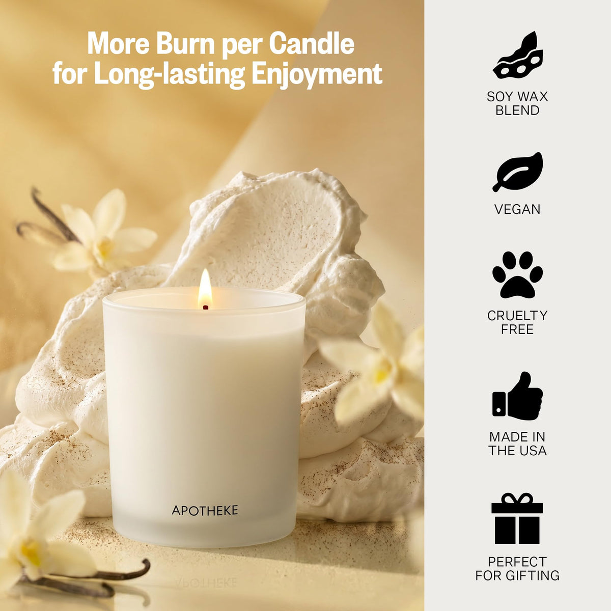 Apotheke Signature Scented Candles for Home, Charcoal - 10.5 Oz