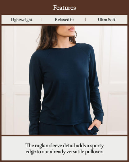 Cozy Earth Women's Pullover Crew Neck Sweater, Relaxed Fit Sweatshirt
