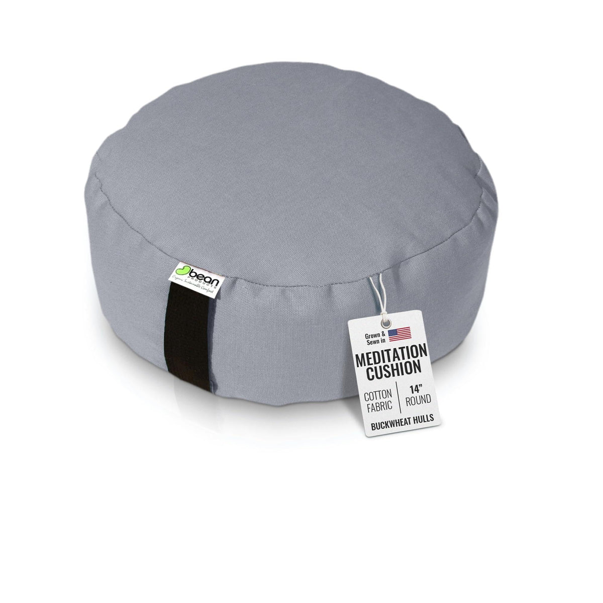 Bean Products Zafu Meditation Pillow for Sitting on Floor, Yoga Cushion Made in USA