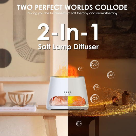 2-in-1 Essential Oil Diffuser Himalayan Salt Lamp, 150ml