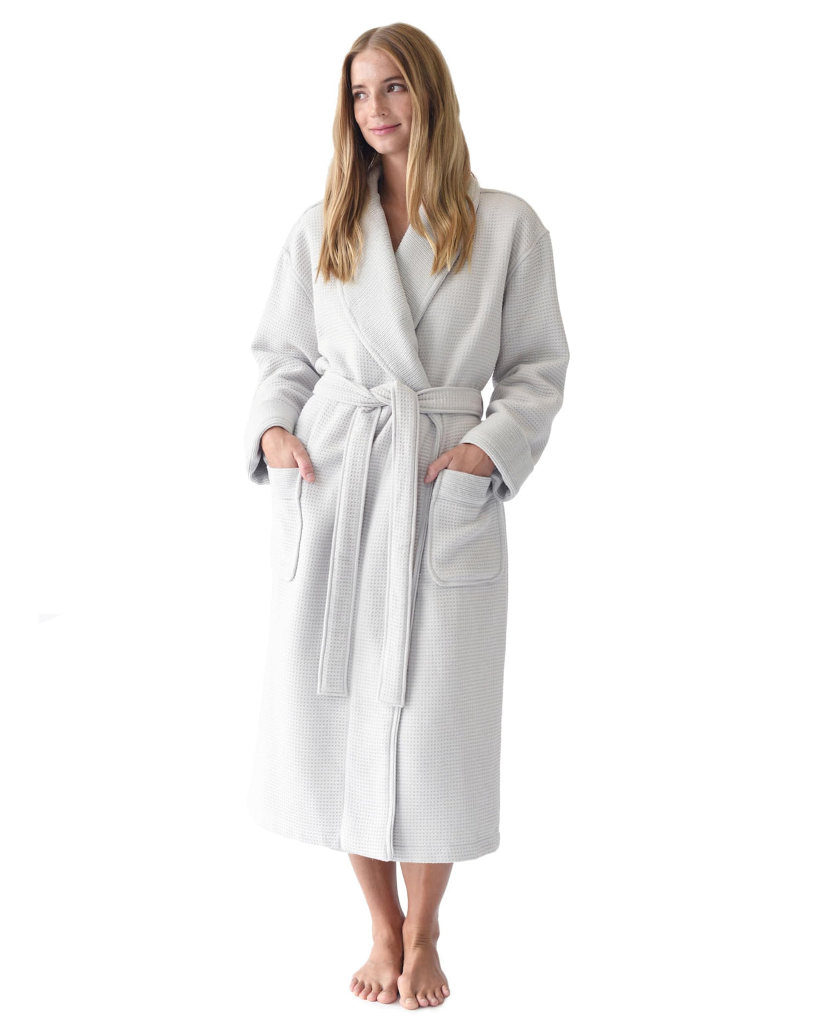 Cozy Earth Waffle Bath Robe, Lightweight Spa Robe with Pockets