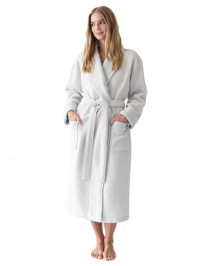 Cozy Earth Waffle Bath Robe, Lightweight Spa Robe with Pockets