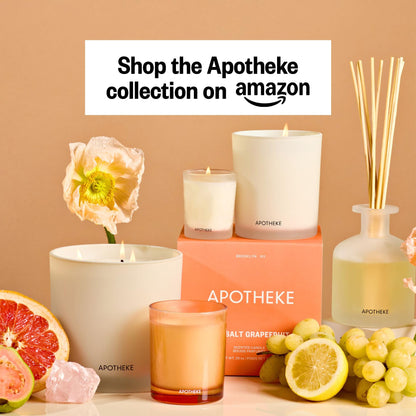 Apotheke Scented Reed Diffuser for Home, Charcoal, 10 Reed Sticks