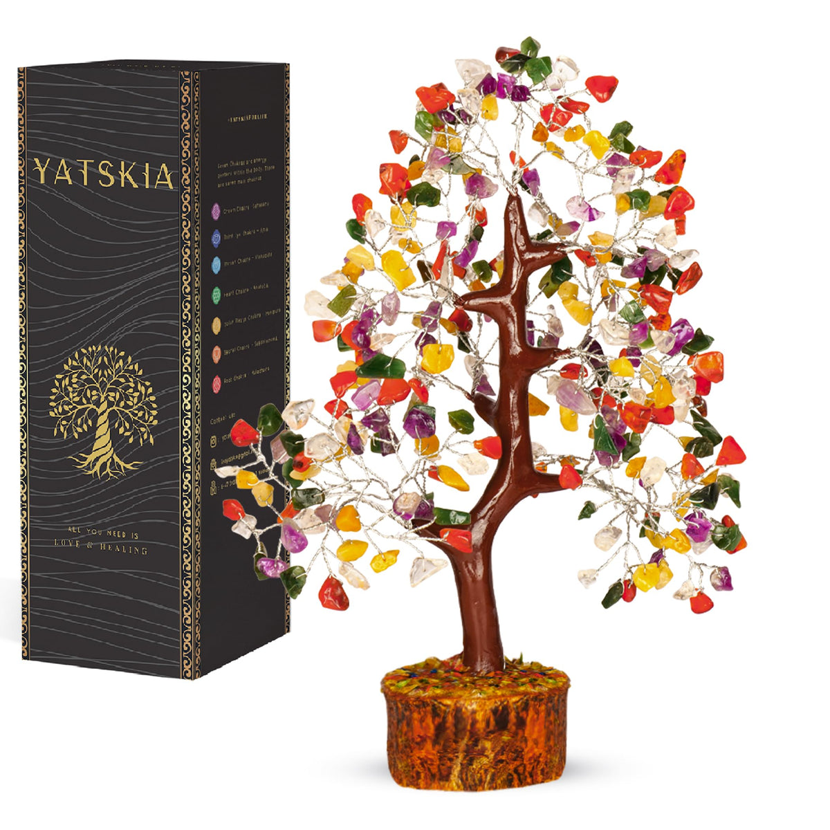 7 Chakra Tree of Life - Crystals and Healing Stones 1-in, Available in Multiple Options