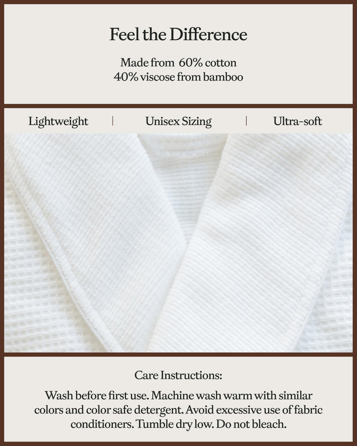 Cozy Earth Waffle Bath Robe, Lightweight Spa Robe with Pockets