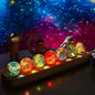 7 Chakra Natural Healing Crystal Spheres with LED Wooden Stand