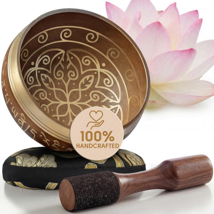 Silent Mind Tibetan Singing Bowl Set – Easy to Play & Beginner Friendly Meditation Bowl