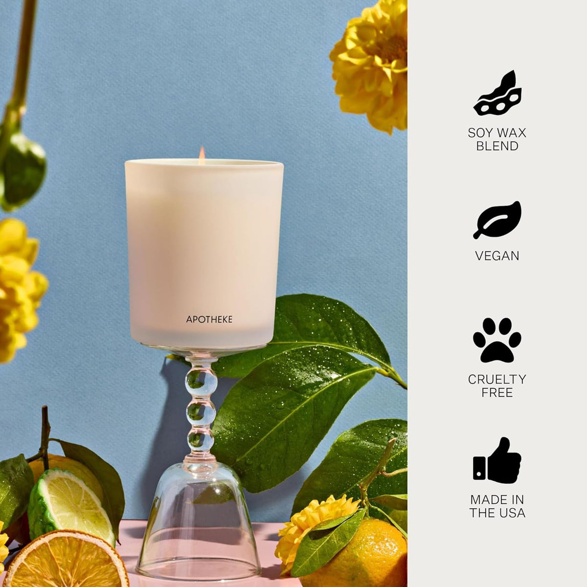 Apotheke Signature Scented Candles for Home, Charcoal - 10.5 Oz