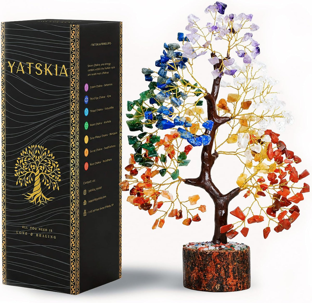 7 Chakra Tree of Life - Crystals and Healing Stones 1-in, Available in Multiple Options