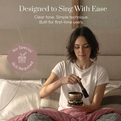 Silent Mind Tibetan Singing Bowl Set – Easy to Play & Beginner Friendly Meditation Bowl