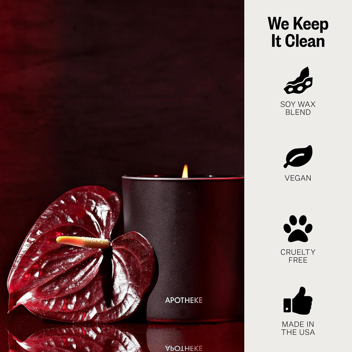 Apotheke Signature Scented Candles for Home, Charcoal - 10.5 Oz