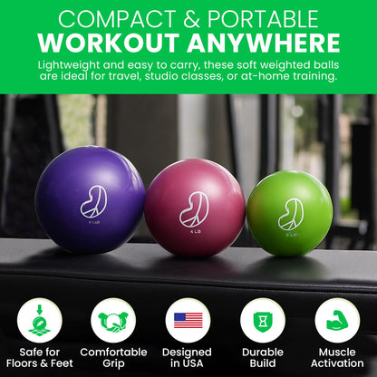 Bean Products Soft Weighted Balls for Exercise 2-6lb Options