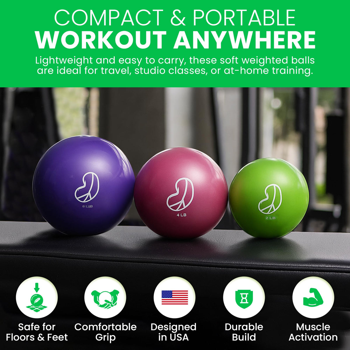 Bean Products Soft Weighted Balls for Exercise 2-6lb Options
