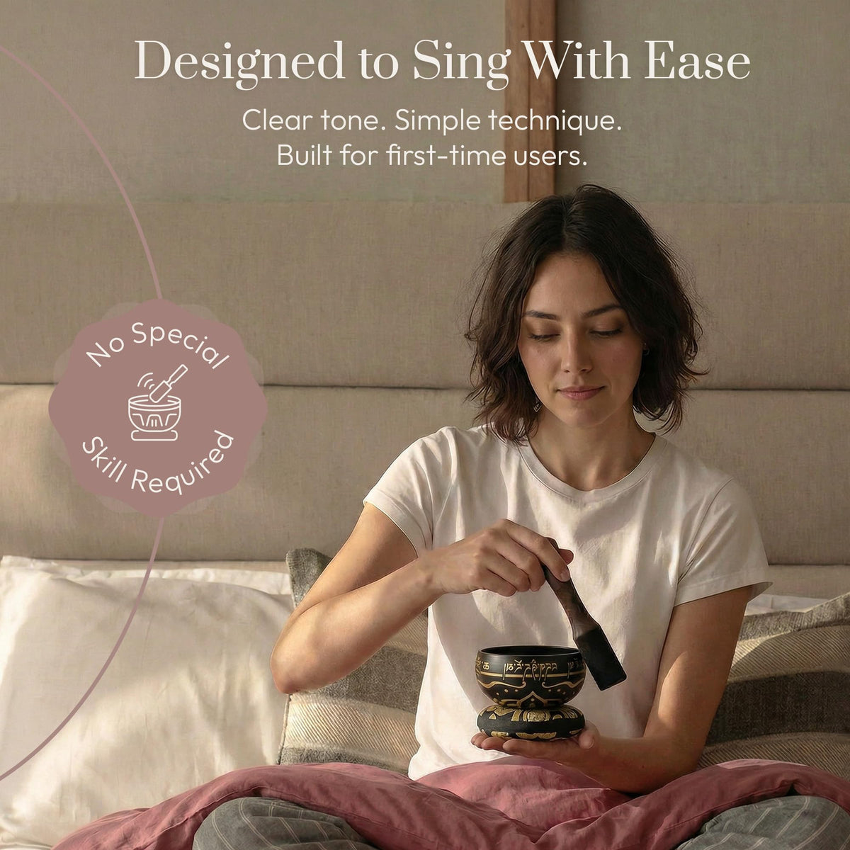 Silent Mind Tibetan Singing Bowl Set – Easy to Play & Beginner Friendly Meditation Bowl