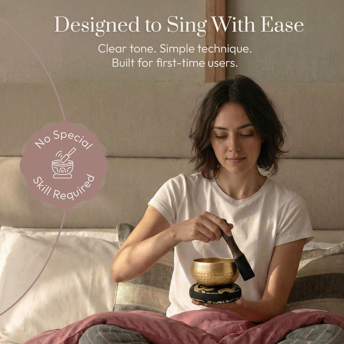 Silent Mind Tibetan Singing Bowl Set – Easy to Play & Beginner Friendly Meditation Bowl