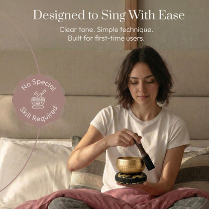 Silent Mind Tibetan Singing Bowl Set – Easy to Play & Beginner Friendly Meditation Bowl