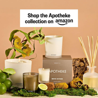 Apotheke Scented Reed Diffuser for Home, Charcoal, 10 Reed Sticks