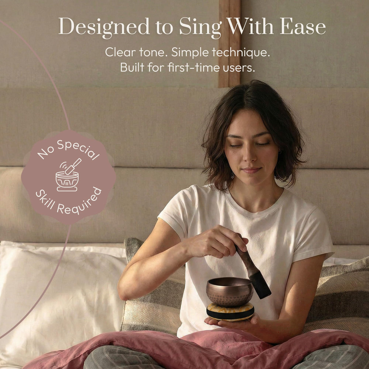 Silent Mind Tibetan Singing Bowl Set – Easy to Play & Beginner Friendly Meditation Bowl