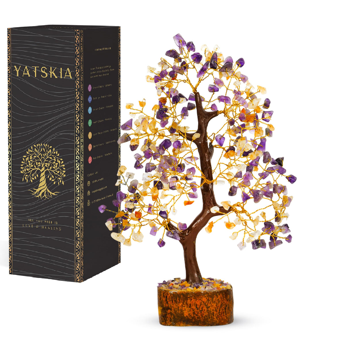 7 Chakra Tree of Life - Crystals and Healing Stones 1-in, Available in Multiple Options
