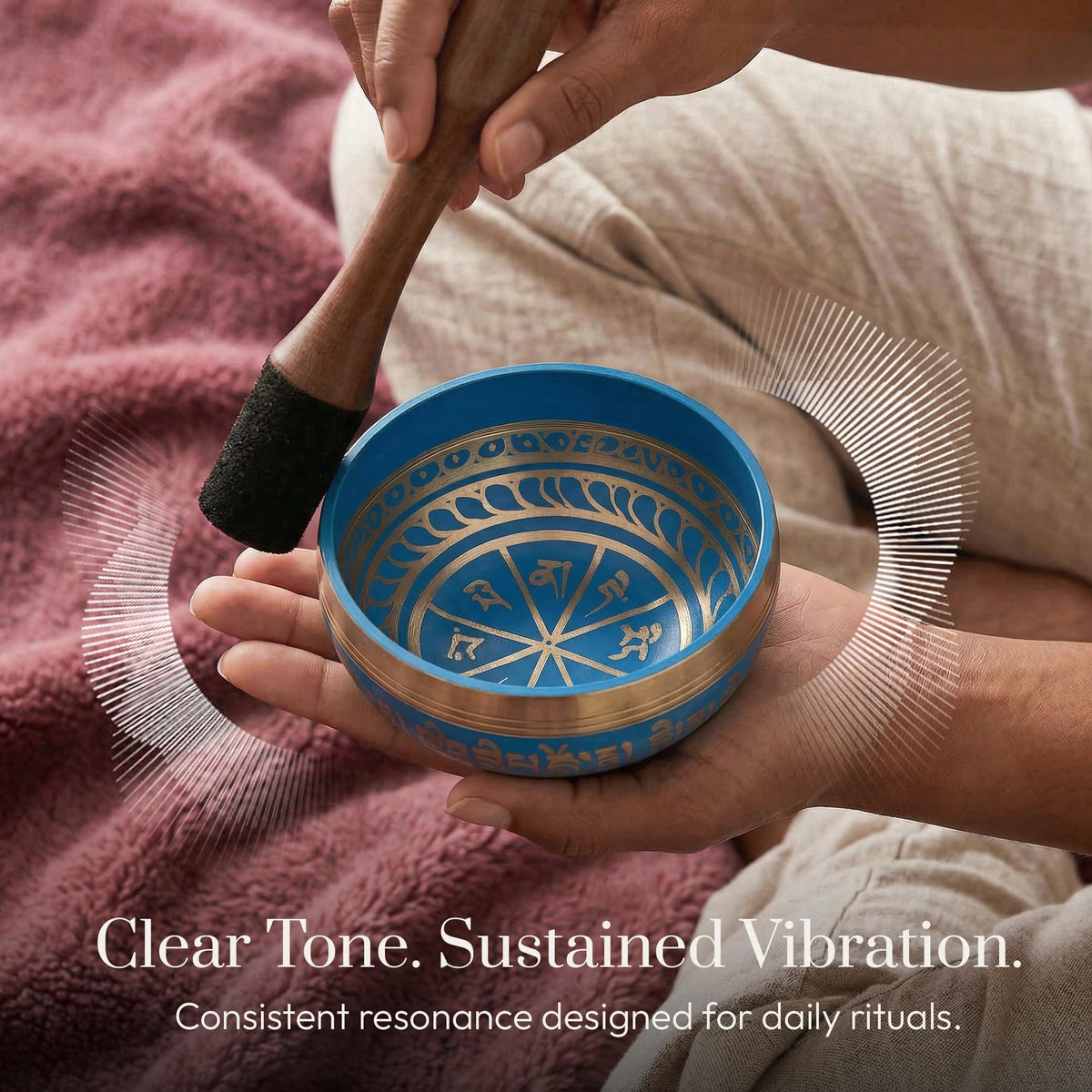 Silent Mind Tibetan Singing Bowl Set – Easy to Play & Beginner Friendly Meditation Bowl